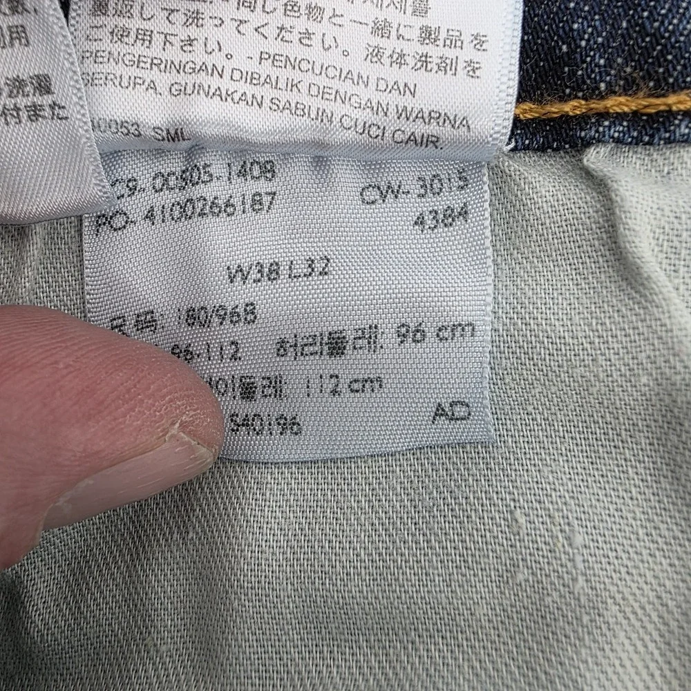 Levis 505 Regular Fit Blue Jeans‎ Mens 38x32 Medium Wash Denim Tapered Leg